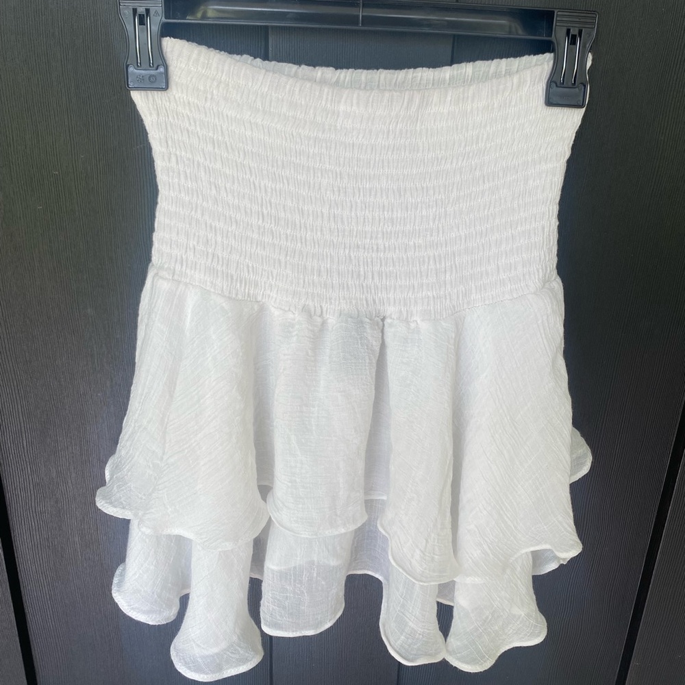 White Ruffled Mini Skirt—Small - Picture 6 of 6